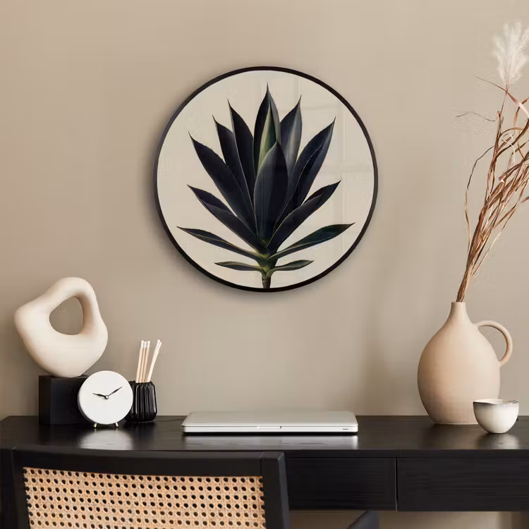 Agaveplant - Symmetrisch - Groen Fotolijst rond zonder passe partout klein -sfeer1