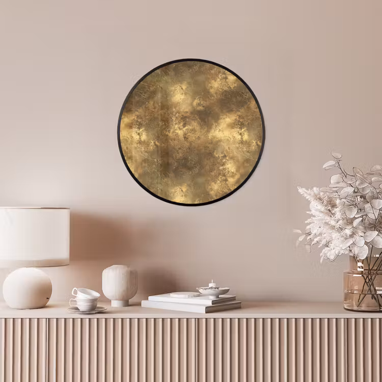 Antiek - Metaallook - Goud Fotolijst rond zonder passe partout klein 856 -sfeer3