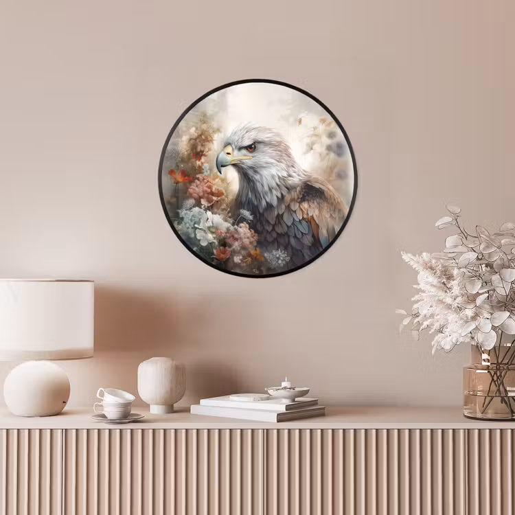 Arend - Adelaar - Vogel - Bloemen - Natuur Fotolijst rond zonder passe partout klein -sfeer3