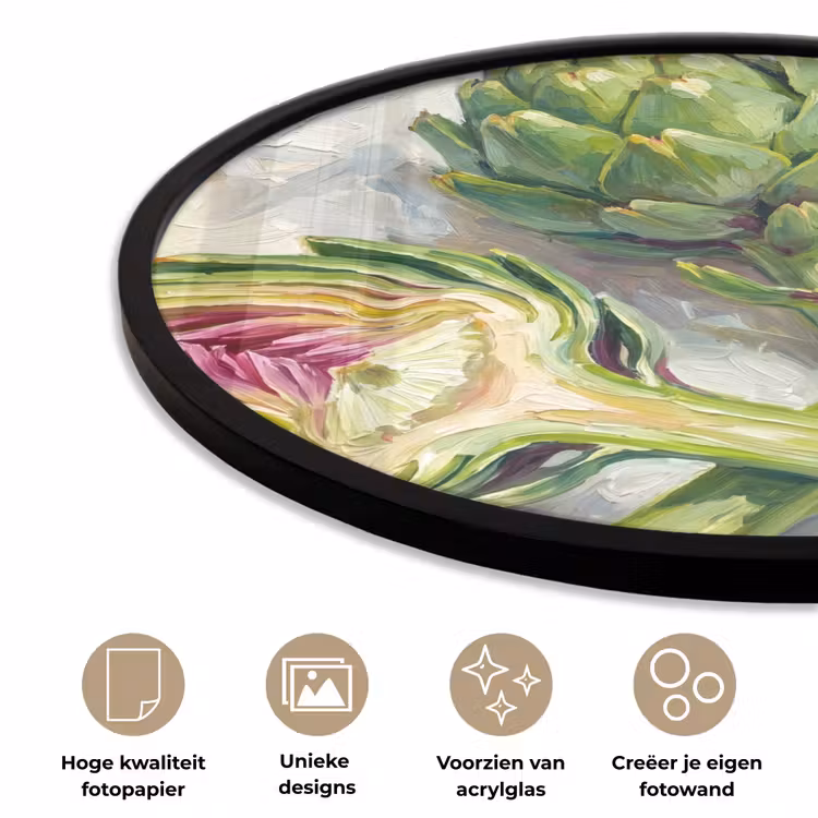 Ronde fotolijst - Artisjok - Citroen - Eten - Artisjok - Citroen - Eten Fotolijst rond zonder passe partout klein