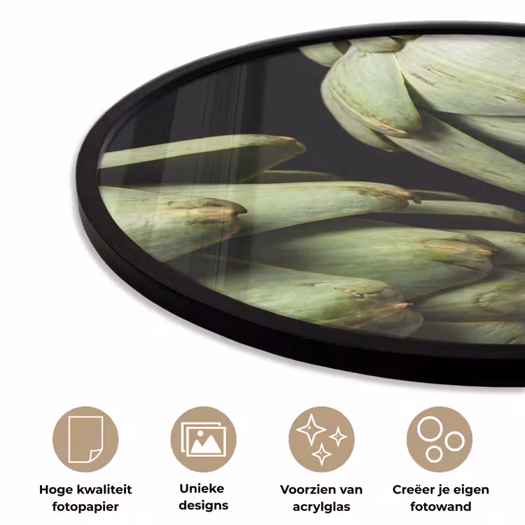 Ronde fotolijst - Artisjok - Groen - Eten - Artisjok - Groen - Eten Fotolijst rond zonder passe partout klein