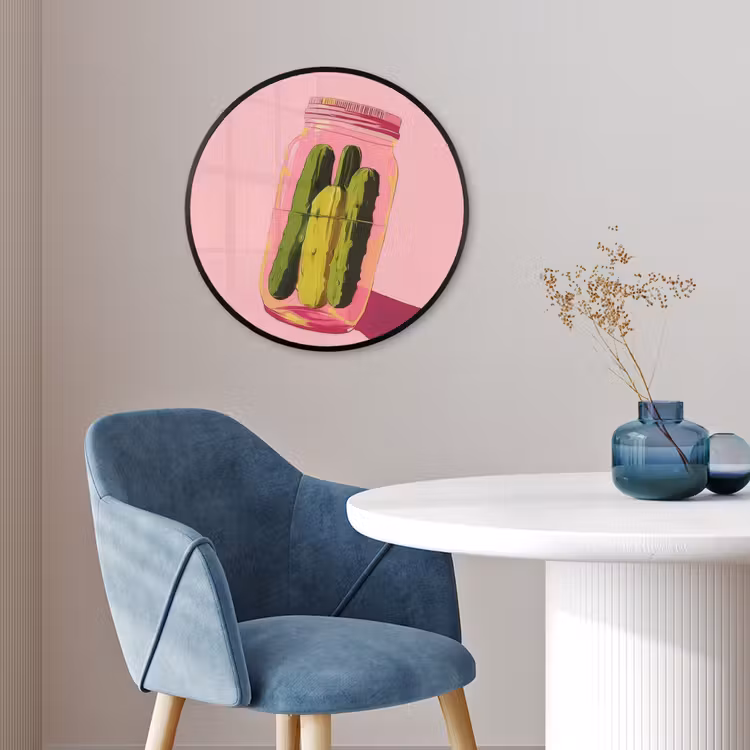 Augurken - Pot - Schaduw - Roze Fotolijst rond zonder passe partout klein -sfeer2