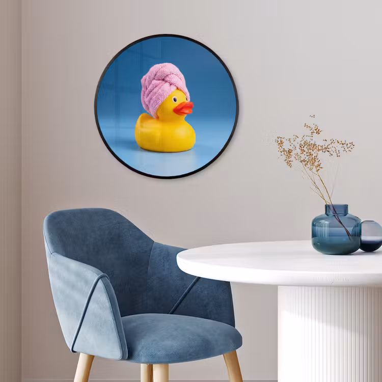 Badeend - Handdoek - Blauw Fotolijst rond zonder passe partout klein -sfeer2