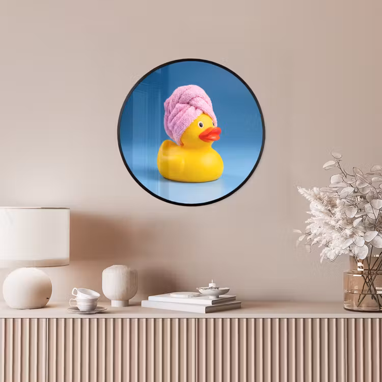 Badeend - Handdoek - Blauw Fotolijst rond zonder passe partout klein -sfeer3