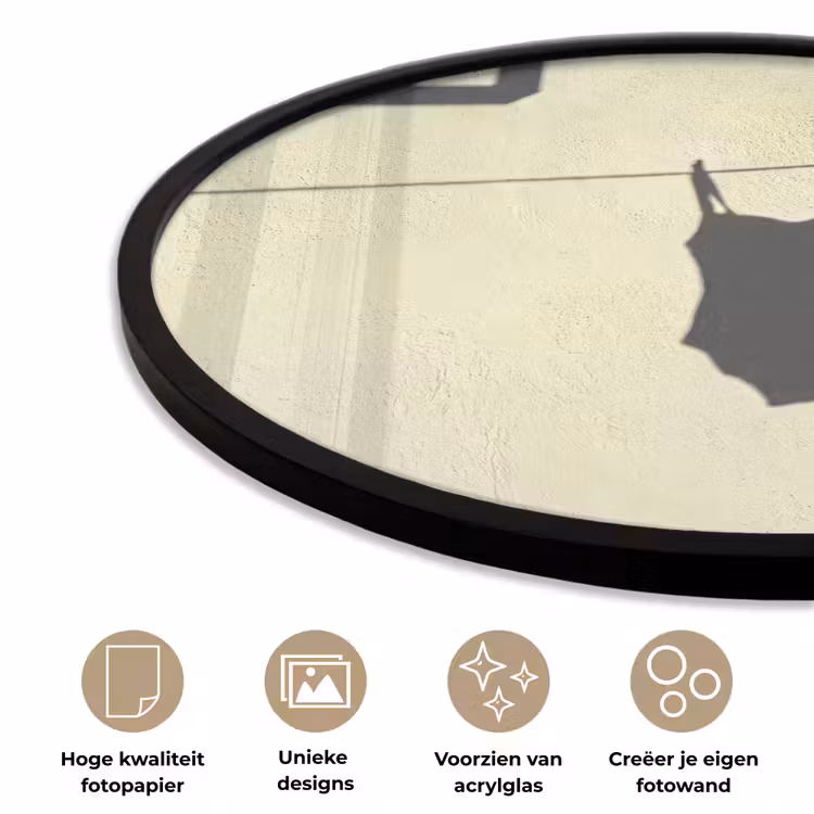 Badpak - Schaduw - Muur - Zomer - Minimalistisch Fotolijst rond zonder passe partout klein -closeup_NL