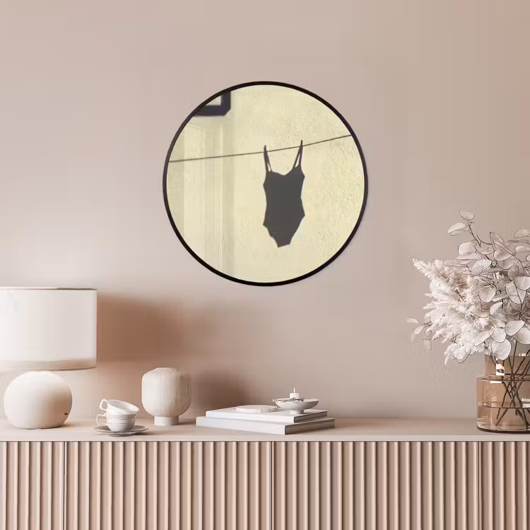 Badpak - Schaduw - Muur - Zomer - Minimalistisch Fotolijst rond zonder passe partout klein -sfeer3