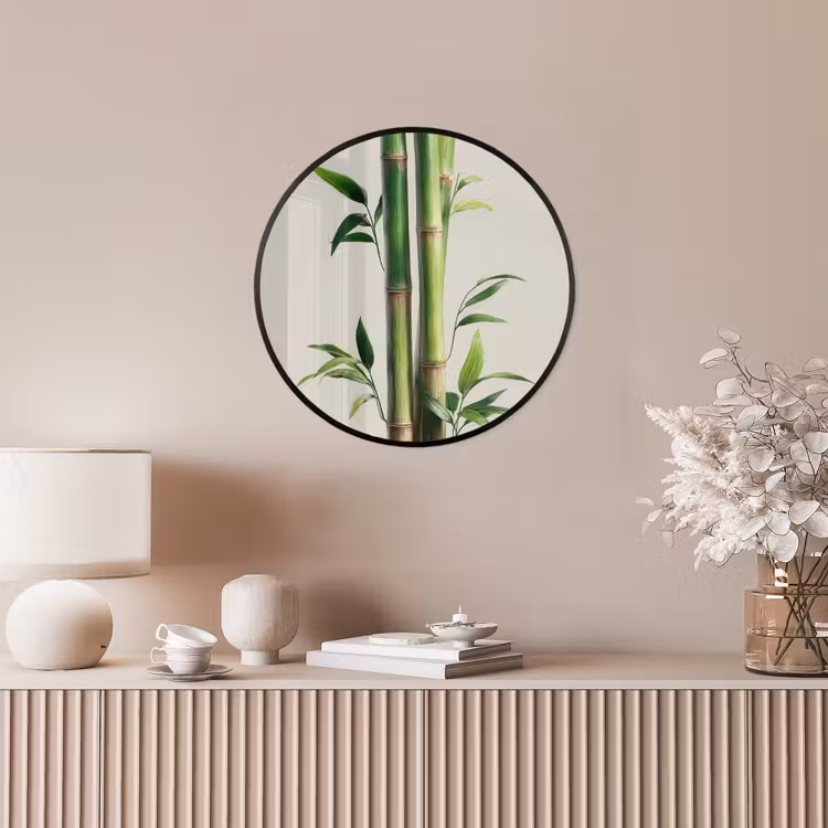 Bamboestengels - Sierlijk - Groen Fotolijst rond zonder passe partout klein -sfeer3