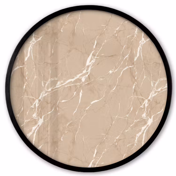 Beige - Marmer - Organisch - Wit Fotolijst rond zonder passe partout klein 856 -3d
