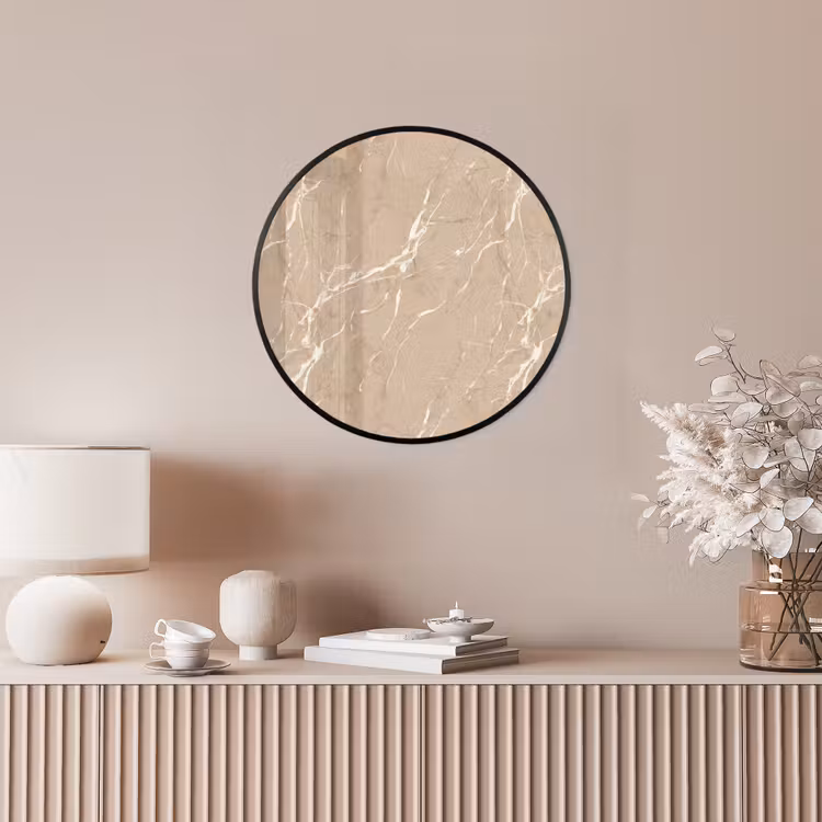 Beige - Marmer - Organisch - Wit Fotolijst rond zonder passe partout klein 856 -sfeer3