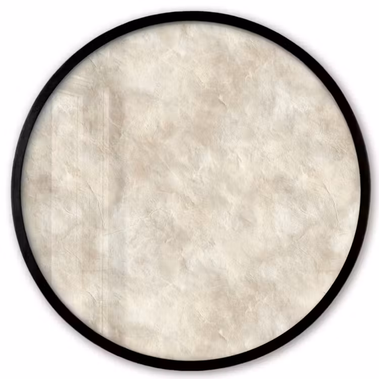 Beige - Reliëfstructuur - Natuursteen Fotolijst rond zonder passe partout klein 856 -3d