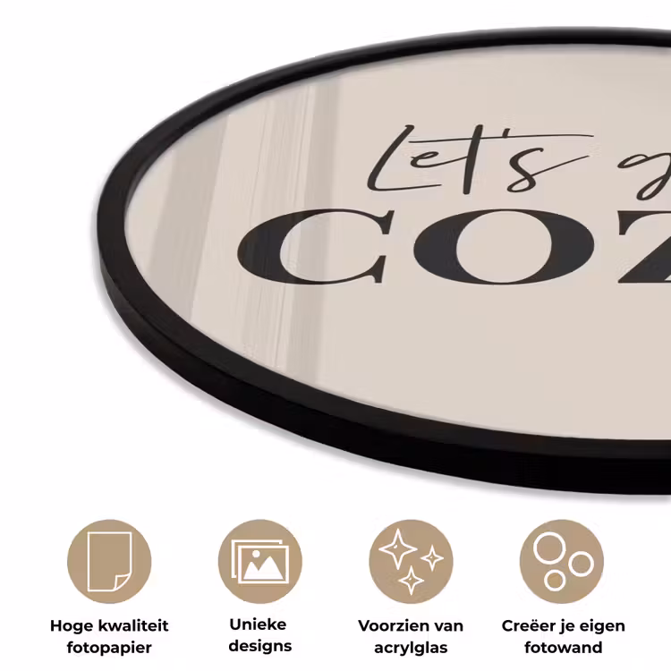 Beige - Winter - Quote - Cozy Fotolijst rond zonder passe partout klein -closeup_NL