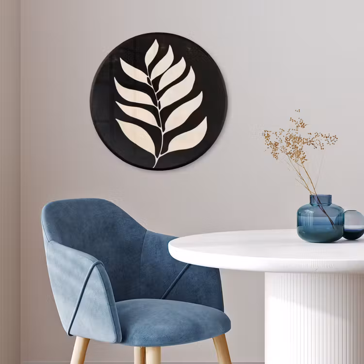 Blad - Wit - Minimalistisch Fotolijst rond zonder passe partout klein -sfeer2