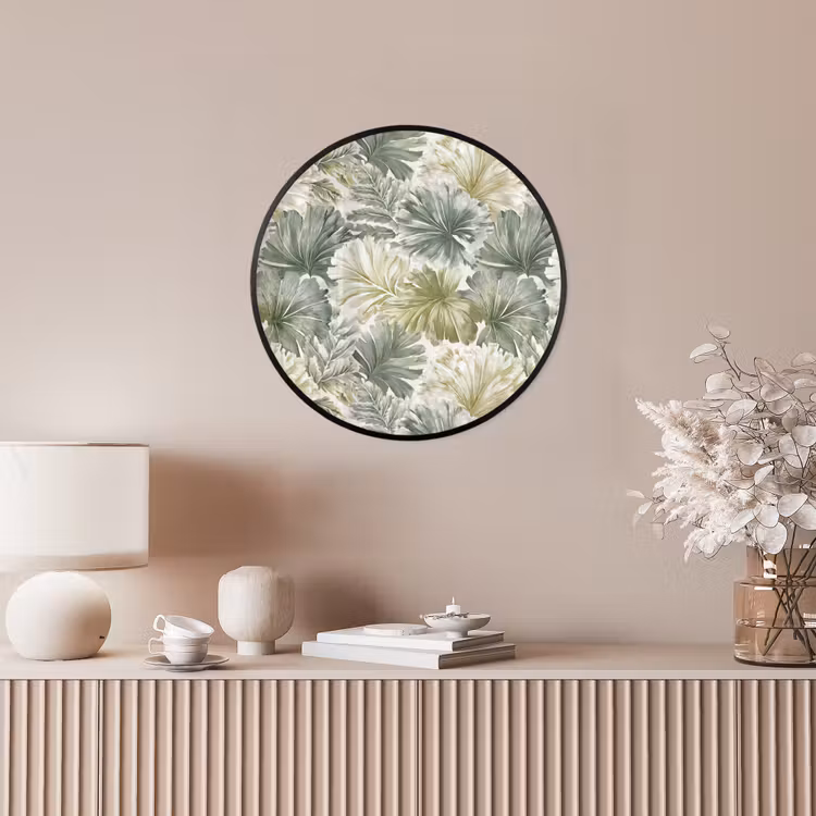 Bladeren - Botanisch - Groen Fotolijst rond zonder passe partout klein 856 -sfeer3
