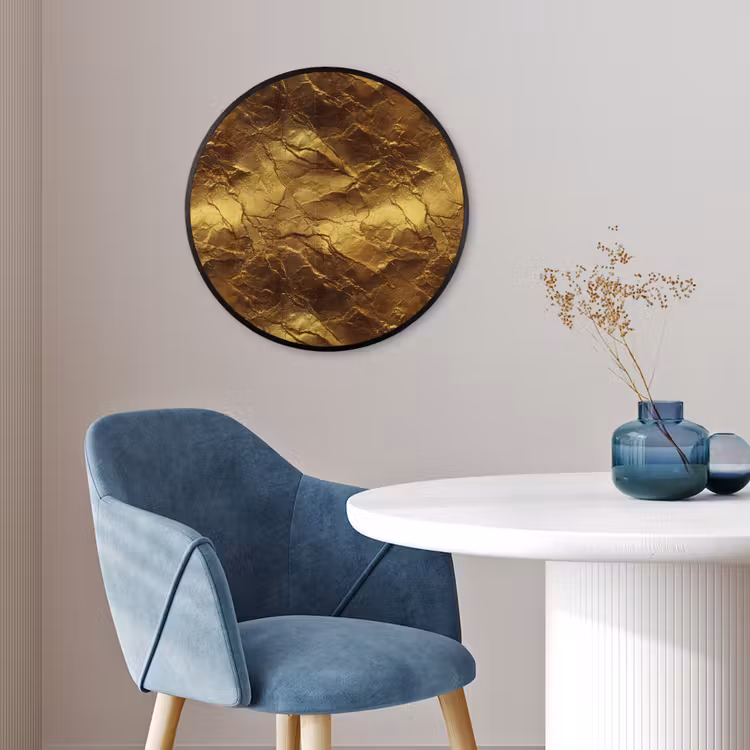 Bladgoud - Textuur - Goud Fotolijst rond zonder passe partout klein 856 -sfeer2
