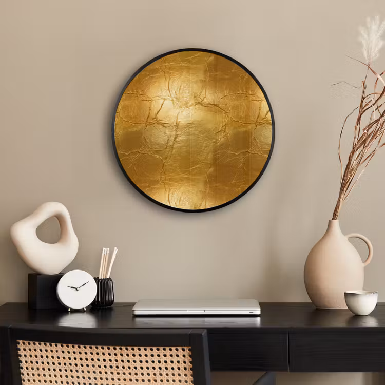 Bladgoud - Vintage - Textuur - Warm Goud Fotolijst rond zonder passe partout klein 856 -sfeer1