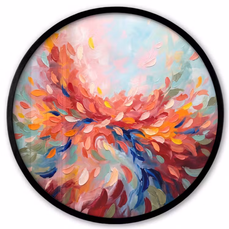 Bloemen - Abstract - Kunst - Modern Fotolijst rond zonder passe partout klein -3d
