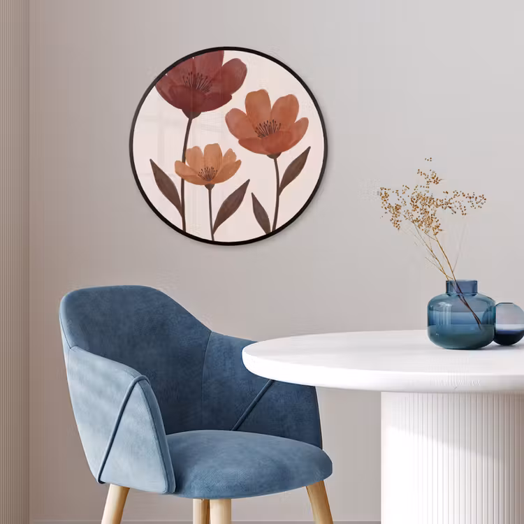 Bloemen - Abstract - Modern - Bruin - Decoratief Fotolijst rond zonder passe partout klein -sfeer2