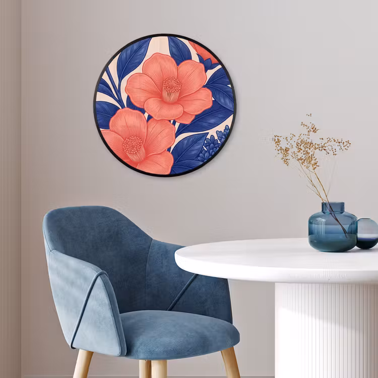Ronde fotolijst - Bloemen - Bladeren - Botanisch - Bloemen - Bladeren - Botanisch Fotolijst rond zonder passe partout klein
