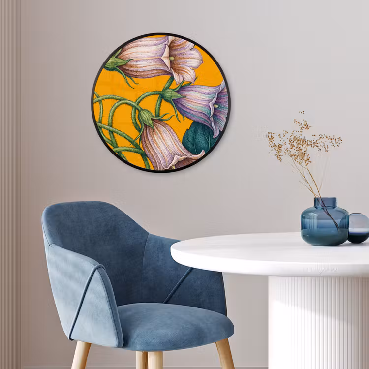 Ronde fotolijst - Bloemen - Botanisch - Geel - Bloemen - Botanisch - Geel Fotolijst rond zonder passe partout klein