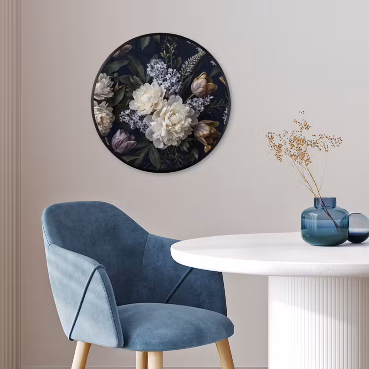 Bloemen - Donker - Elegant - Natuur - Wit Fotolijst rond zonder passe partout klein -sfeer2