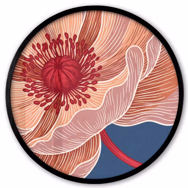 Ronde fotolijst - Bloemen - Modern - Abstract - Bloemen - Modern - Abstract Fotolijst rond zonder passe partout klein