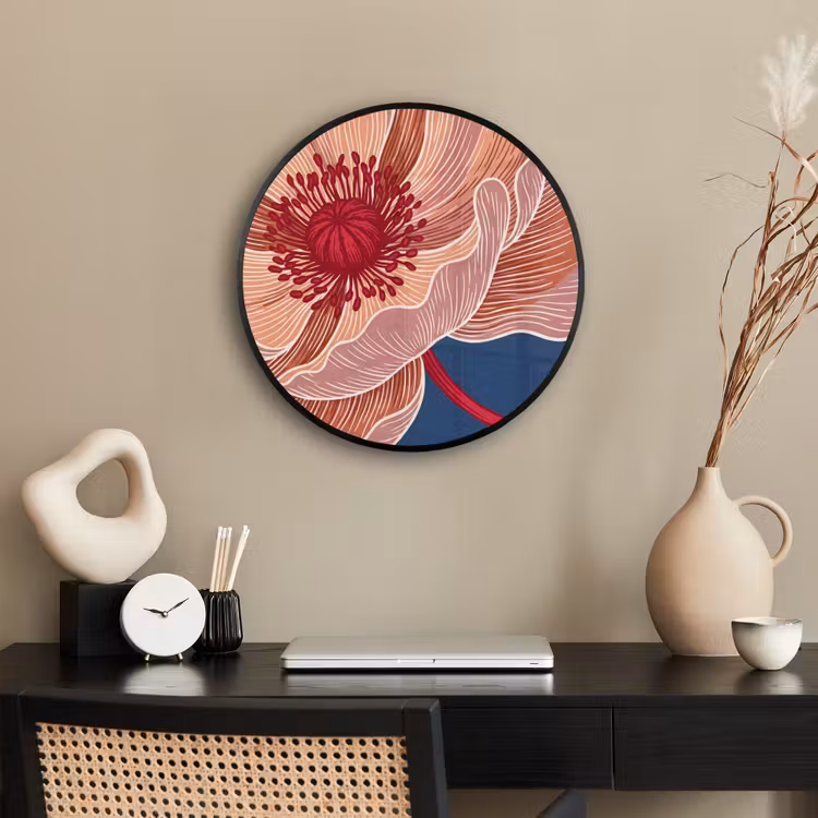 Ronde fotolijst - Bloemen - Modern - Abstract - Bloemen - Modern - Abstract Fotolijst rond zonder passe partout klein