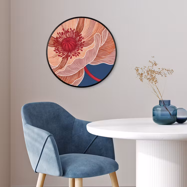 Ronde fotolijst - Bloemen - Modern - Abstract - Bloemen - Modern - Abstract Fotolijst rond zonder passe partout klein