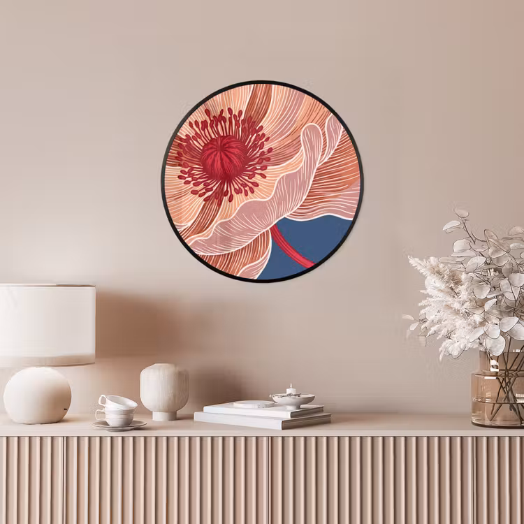 Ronde fotolijst - Bloemen - Modern - Abstract - Bloemen - Modern - Abstract Fotolijst rond zonder passe partout klein