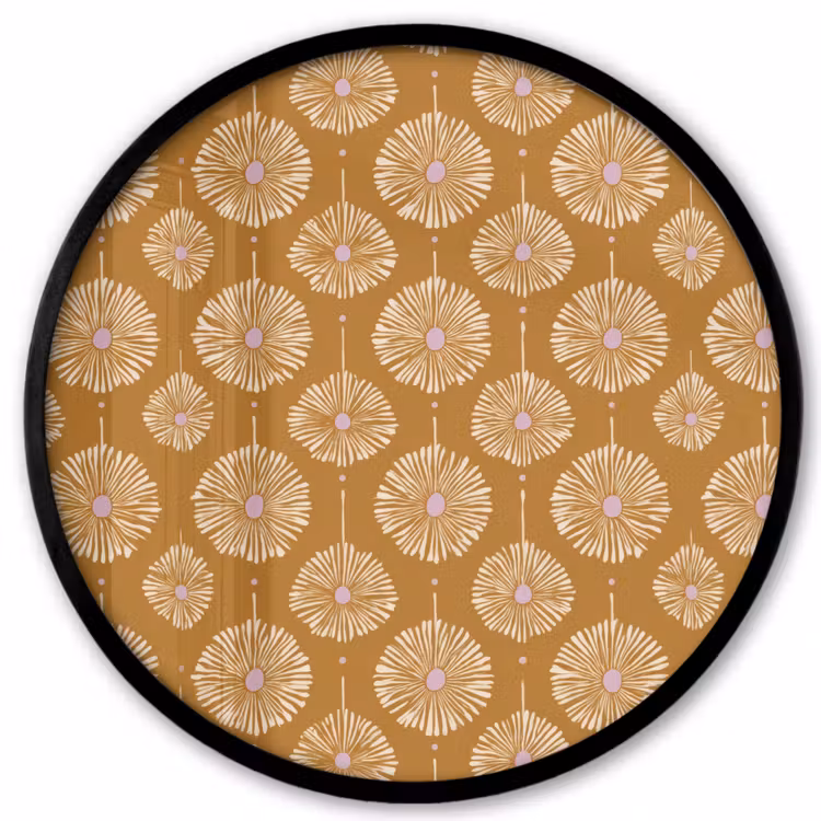 Bloemen - Modern - Oker Fotolijst rond zonder passe partout klein 856 -3d