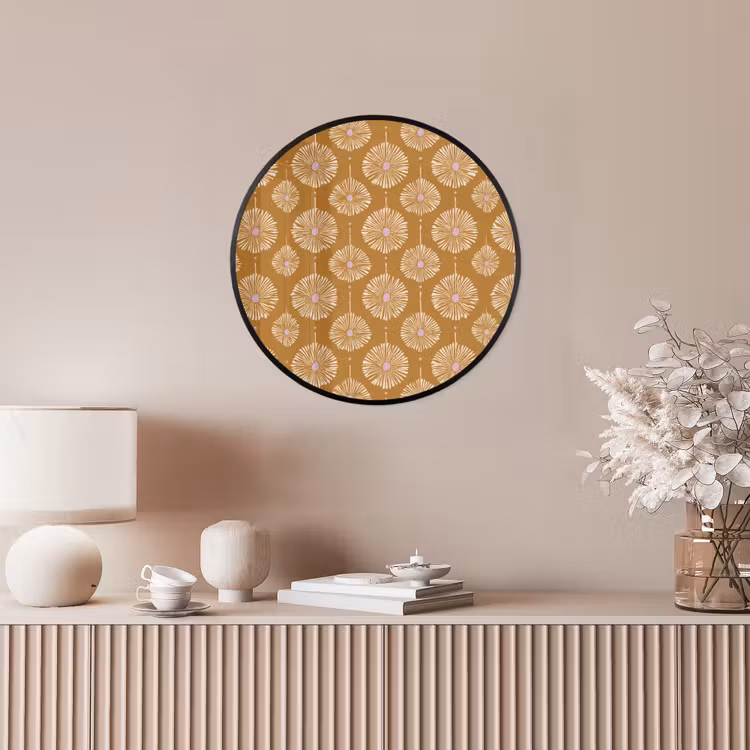 Bloemen - Modern - Oker Fotolijst rond zonder passe partout klein 856 -sfeer3