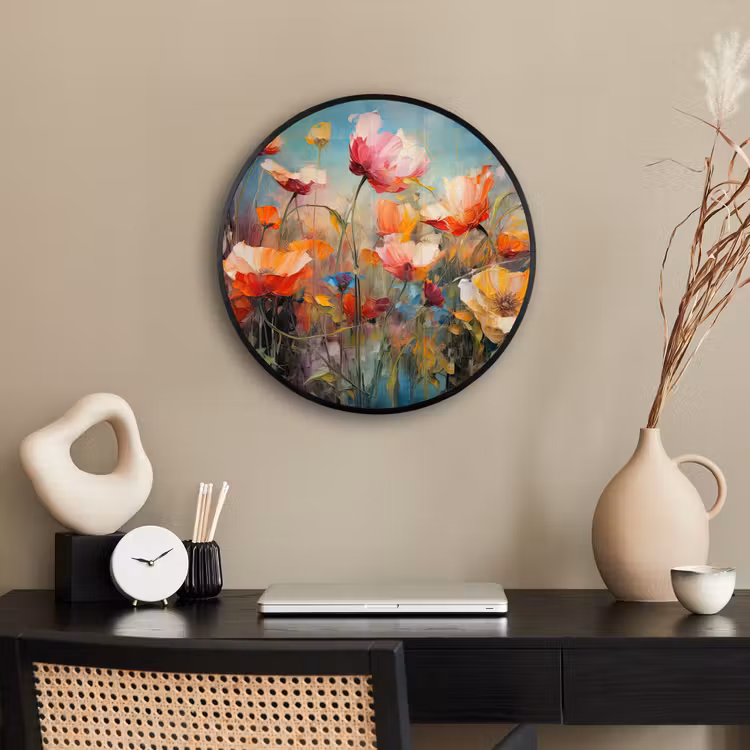 Bloemen - Watercolor - Kunst - Botanisch - Natuur Fotolijst rond zonder passe partout klein -sfeer1