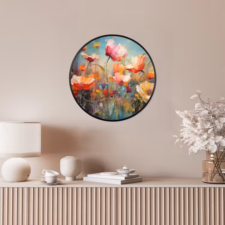 Bloemen - Watercolor - Kunst - Botanisch - Natuur Fotolijst rond zonder passe partout klein -sfeer3