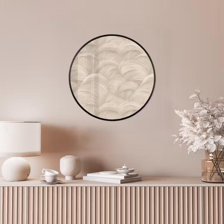 Bogen - Patroon - Beige Fotolijst rond zonder passe partout klein 856 -sfeer3