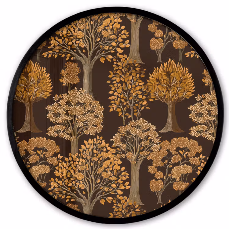Bomen - Patroon - Bruin Fotolijst rond zonder passe partout klein 856 -3d