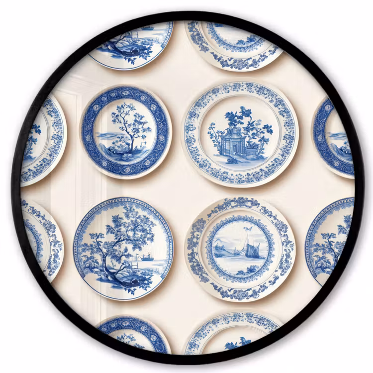 Borden - Bomen - Planten - Blauw Fotolijst rond zonder passe partout klein 856 -3d