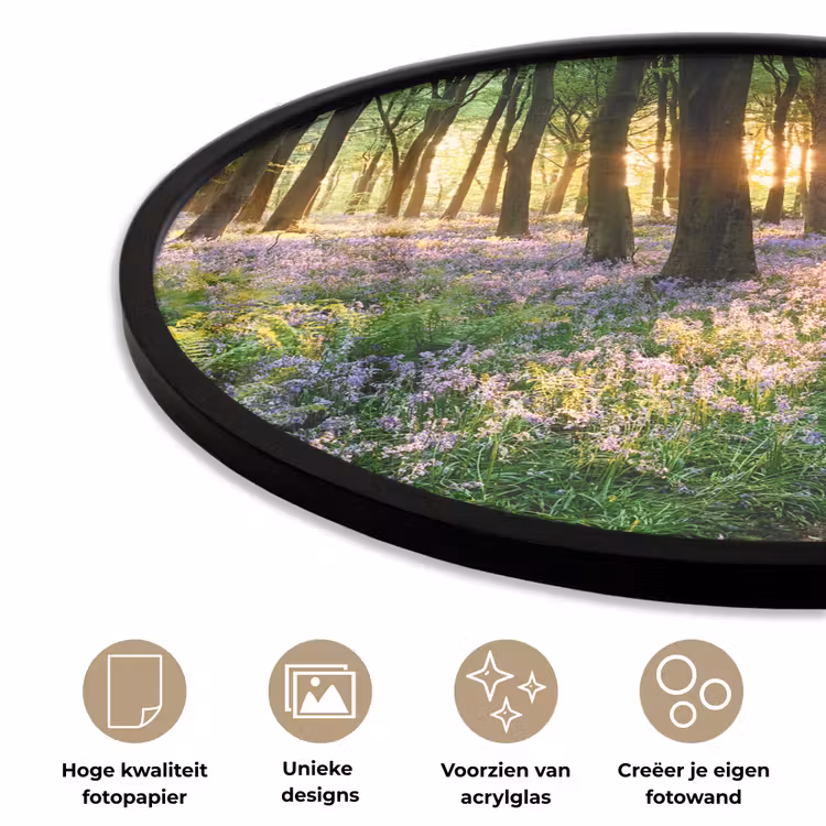 Bos - Bloemen - Lavendel - Zon - Paars - Natuur Fotolijst rond zonder passe partout klein -closeup_NL