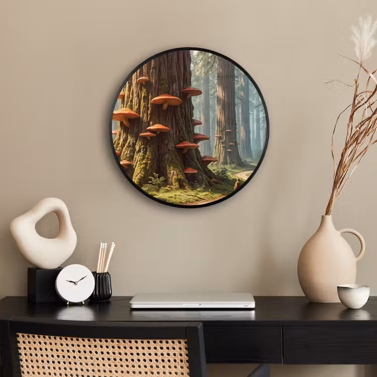 Ronde fotolijst - Bos - Bomen - Natuur - Bos - Bomen - Natuur Fotolijst rond zonder passe partout klein