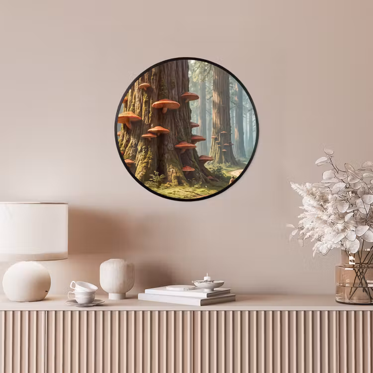 Ronde fotolijst - Bos - Bomen - Natuur - Bos - Bomen - Natuur Fotolijst rond zonder passe partout klein