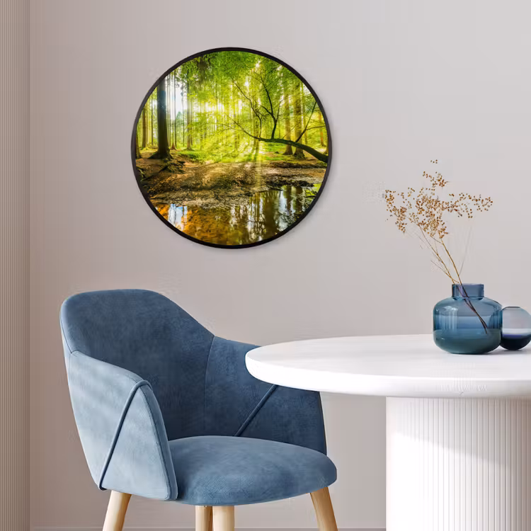 Bos - Landschap - Water - Bomen - Zon - Groen - Natuur Fotolijst rond zonder passe partout klein -sfeer2