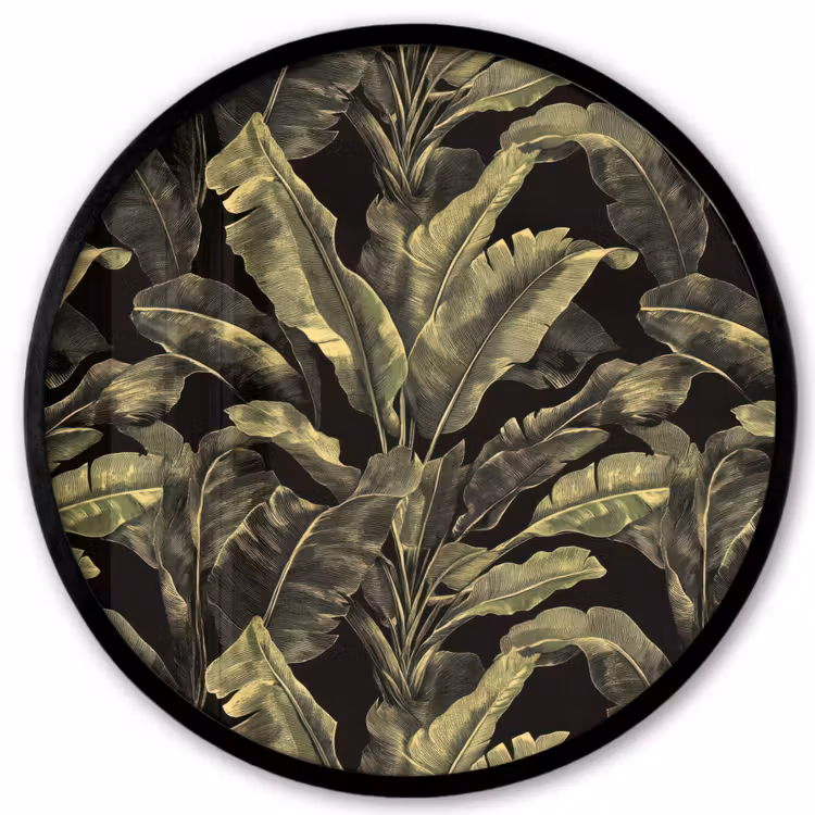 Botanisch - Bladeren - Groen Fotolijst rond zonder passe partout klein 856 -3d