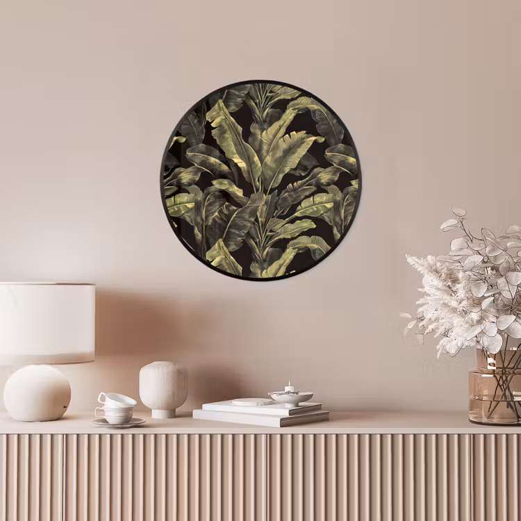 Botanisch - Bladeren - Groen Fotolijst rond zonder passe partout klein 856 -sfeer3