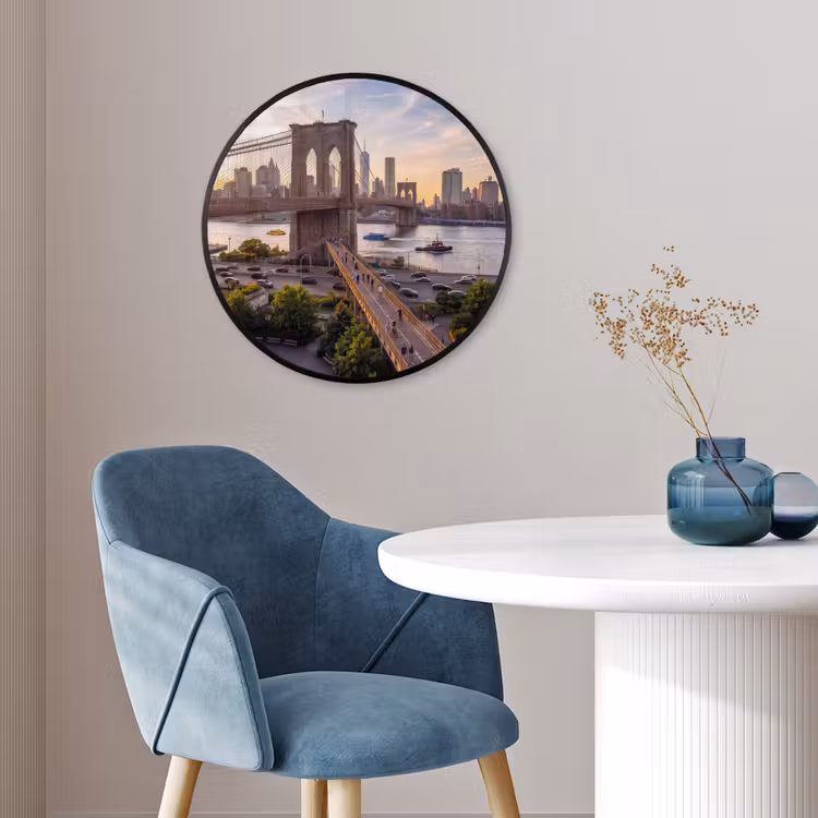 Brug - Rivier - Stad - Zonsondergang - Architectuur Fotolijst rond zonder passe partout klein -sfeer2