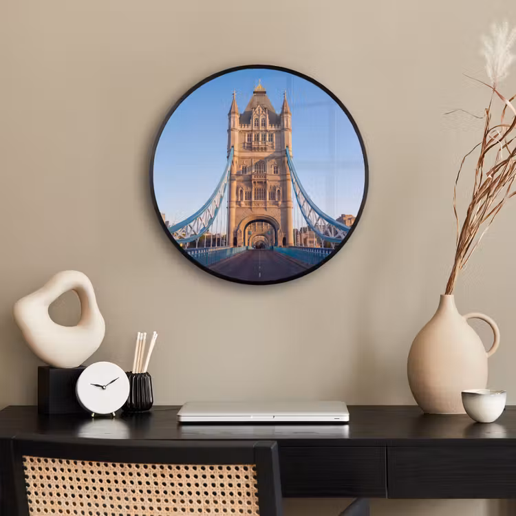 Brug - Toren - Architectuur - Klassiek - Blauw Fotolijst rond zonder passe partout klein -sfeer1