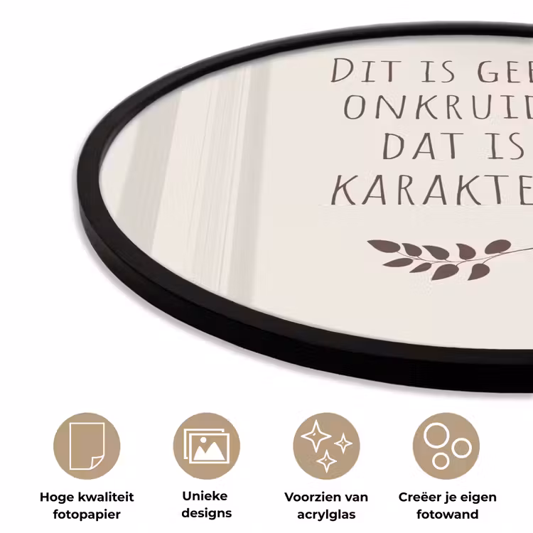 Bruin - Minimalistisch - Quote - Zomer Fotolijst rond zonder passe partout klein -closeup_NL