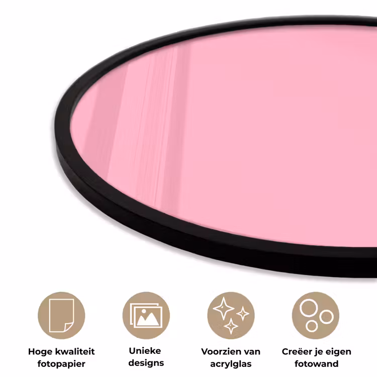 Bubblegum - Pink - Roze Fotolijst rond zonder passe partout klein 856 -closeup_NL