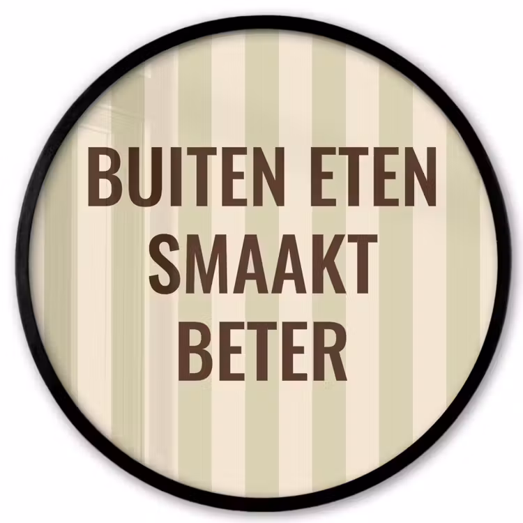 Buiten - Quote - Strepen - Zomer Fotolijst rond zonder passe partout klein -3d