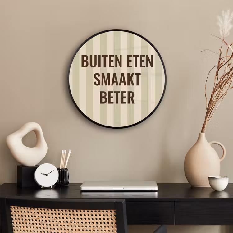 Buiten - Quote - Strepen - Zomer Fotolijst rond zonder passe partout klein -sfeer1