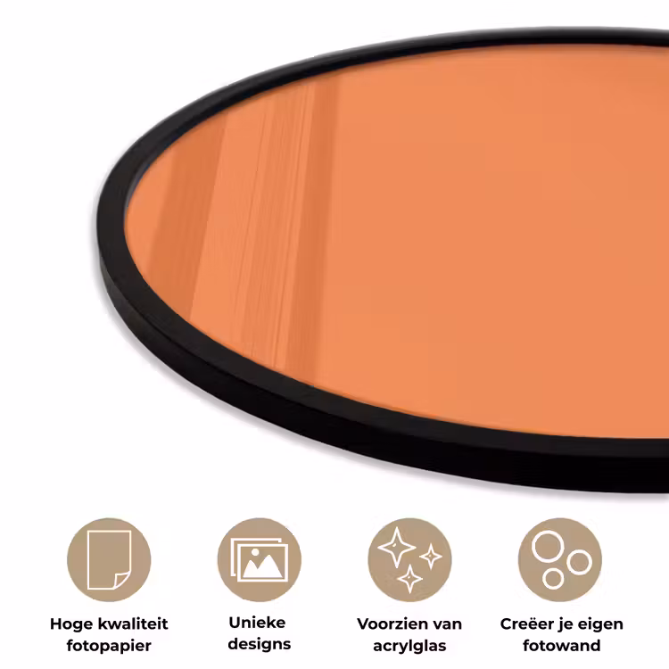 Burnt - Sienna - Oranje Fotolijst rond zonder passe partout klein 856 -closeup_NL