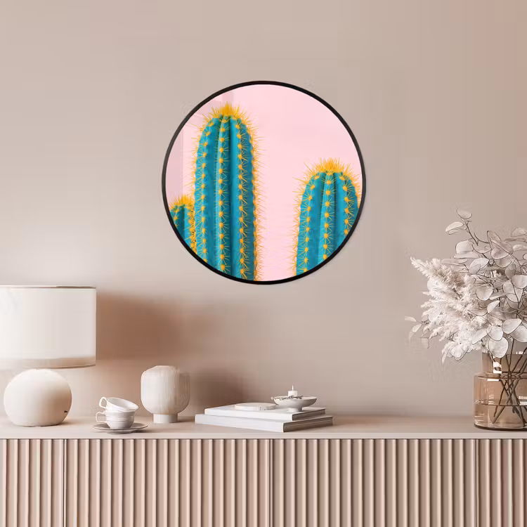 Cactussen - Modern - Pastel Fotolijst rond zonder passe partout klein -sfeer3