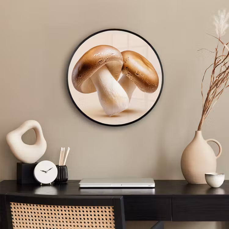 Champignons - Zacht - Beige Fotolijst rond zonder passe partout klein -sfeer1